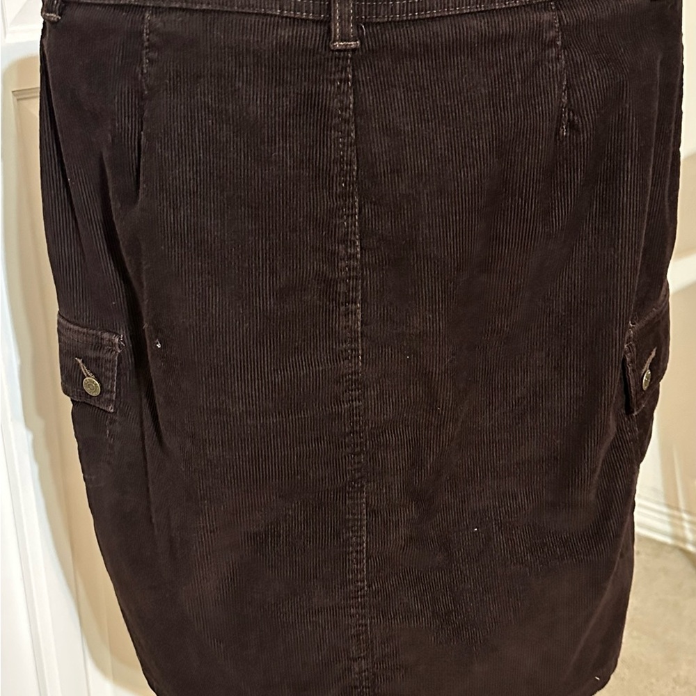 Eddie BauerBrown Corduroy Skirt with Pockets